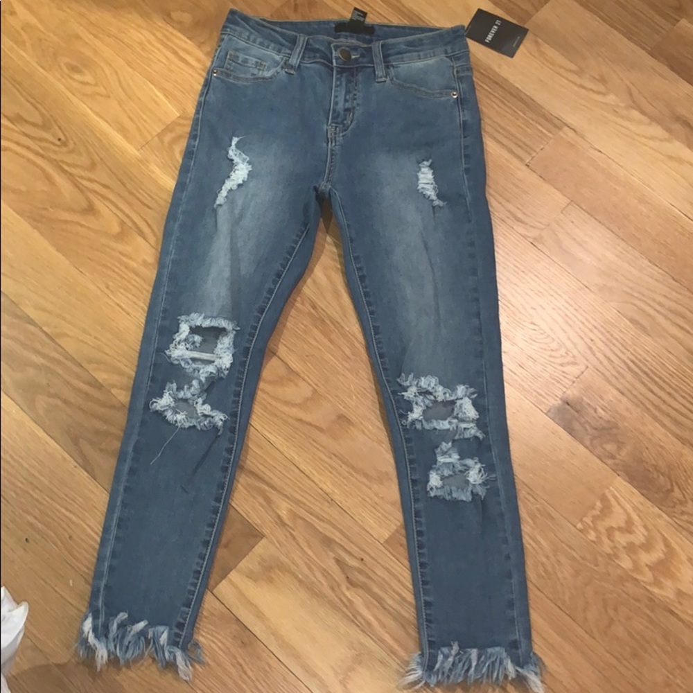 Ripped denim jeans